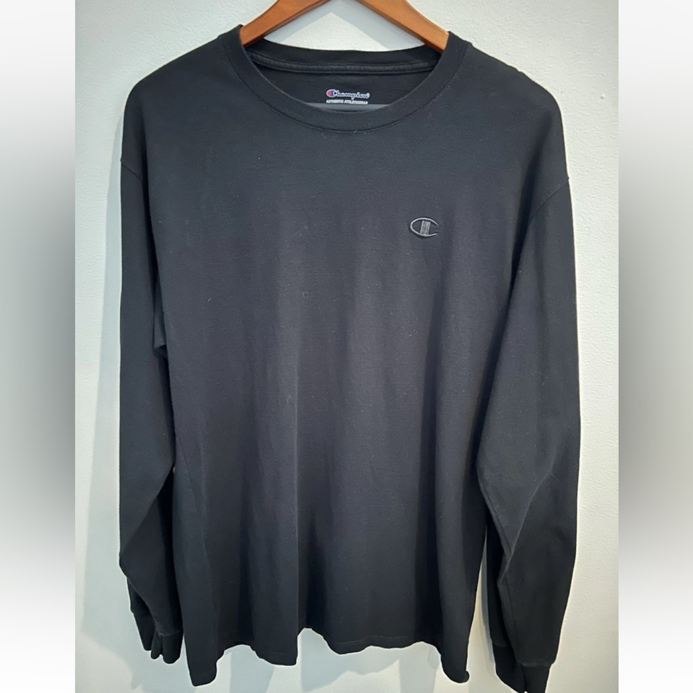 Champion Men’s Long Sleeve Authentic Shirt Size Large In Black